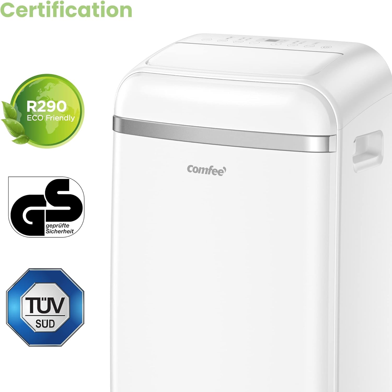 Comfee Climatiseur Mobile 10000 BTU/H 2,9kW, Climatisation de maison 3-EN-1, Economie d'énergie, Mode nuit, Redémarrage auto