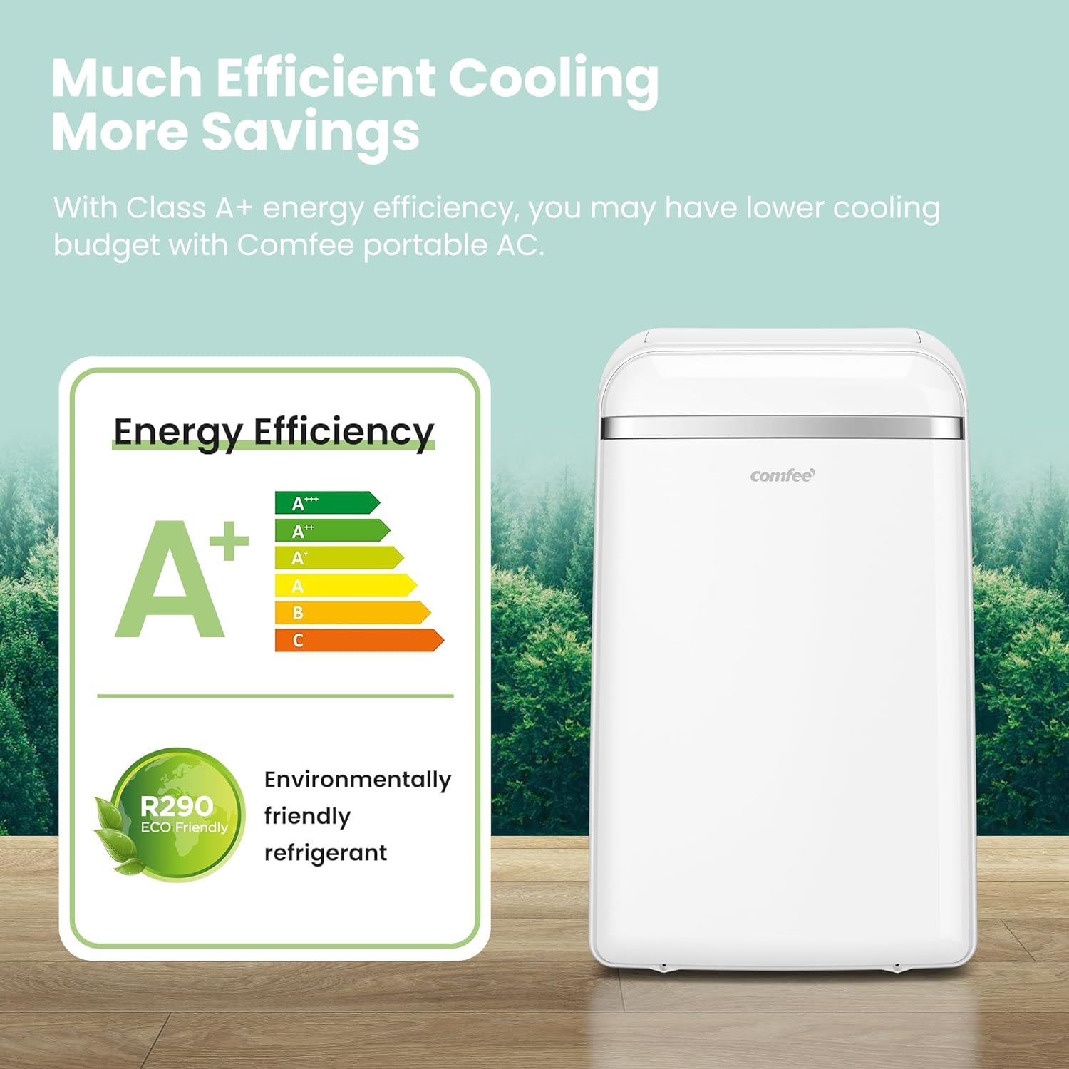 Comfee Climatiseur Mobile 10000 BTU/H 2,9kW, Climatisation de maison 3-EN-1, Economie d'énergie, Mode nuit, Redémarrage auto – Image 4