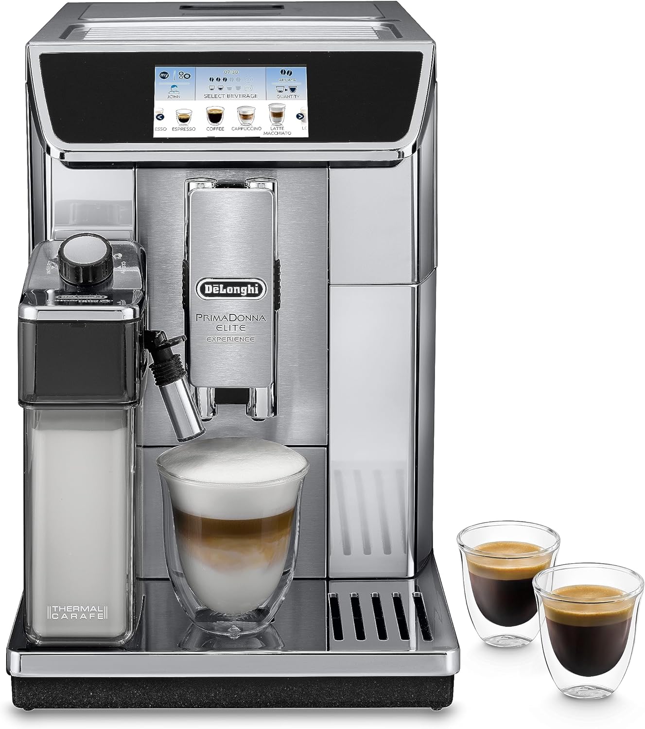 De'Longhi PrimaDonna Elite Experience ECAM 656.85.MS Autonome Entièrement Automatique Machine à Expresso Noir.