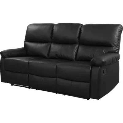 Canapé relax « Lincoln » – 197 x 89 x 103 cm – 3 places – Noir