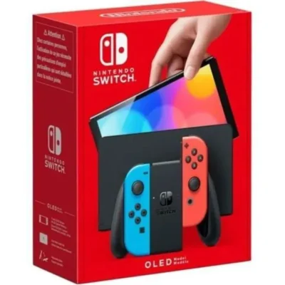 Console Nintendo Switch – Modèle OLED • Bleu Néon & Rouge Néon