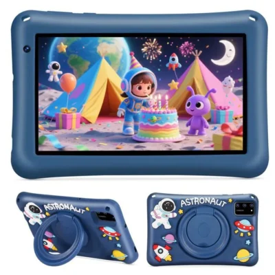 Android 13,8GB RAM 64GB ROM,Octa-Core,5800mAH ,Contrôle Parental,avec Kid-Proof Étui-Bleu