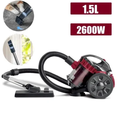 Aspirateur avec Sac 2600 W Puissant avec Brosse 2 en 1, Haute Filtration, 1,5 L, pour Sols Durs, Tapis et Poils d&rsquo;animaux