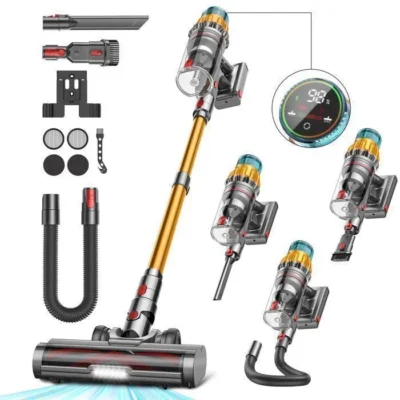 Aspirateur Balai sans Fil – MAUOKE – 750W – 80 Min Autonomie – 2,6 L Capacité – Filtre HEPA Double