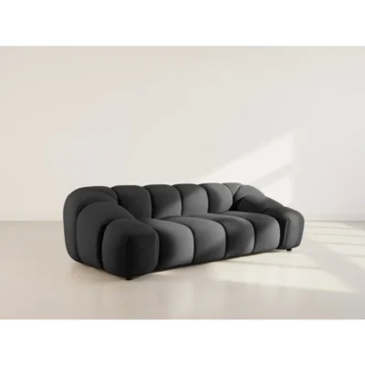 Ava – canapé 3 places en velours texturé – Gris