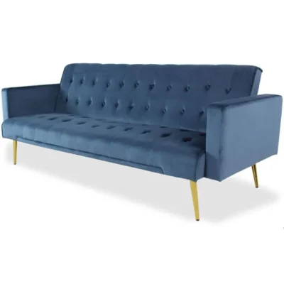 Canapé convertible clic-clac Justy Velours Bleu