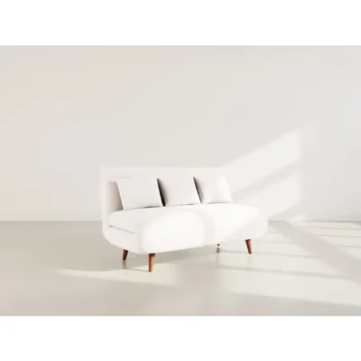 Lumi – Banquette convertible clic-clac 2 places en velours côtelé – Beige