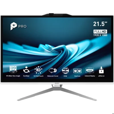PC All-in-One – MSI – Pro AP222T 14MA-606XEU – 21,5&Prime; Full HD tactile – Intel Core i3-14100 – 8 Go / 512 Go SSD