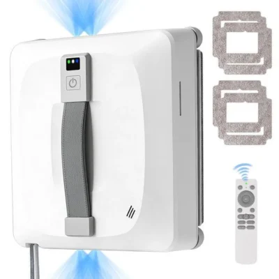 INSE WA9 Pro Robot Lave-Vitre 8000Pa, Double Pulvérisation, Détection Laser Sans Cadre, 4 Modes, Télécommande, 4 Chiffons,