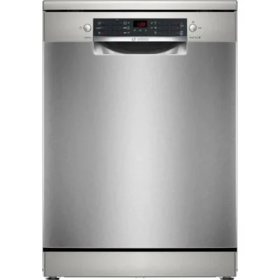 Lave-vaisselle pose libre BOSCH SMS26AI01F SER2 – 12 couverts – Induction – L60cm – 48 dB – Acier brossé anti-traces