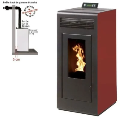 Poêle à granulés INTERSTOVES Marina 13 Étanche Concentrique + Kit Ventouse