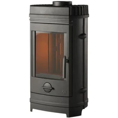 Poêle à bois INVICTA Chatel – Puissance optimale: 8 kW – Max: 12 kW- Bûches 34 cm max – Fonte – Fabriqué en France – Ecodesign