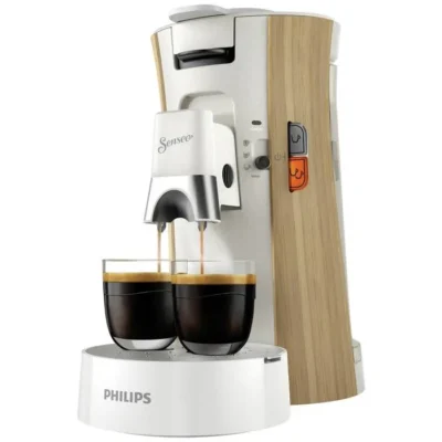 Machine à café à dosettes – SENSEO® – CSA240/05 – Blanc – Plastique biobasé 37% – Consommation d&rsquo;énergie réduite
